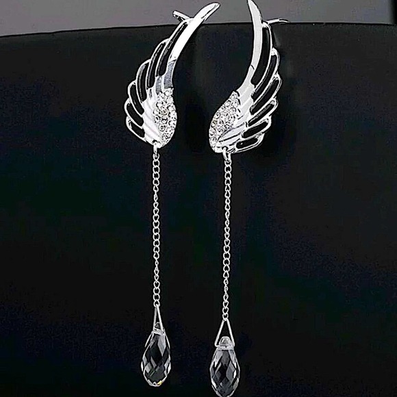 Rhinestone Decor Wing Shaped Ear Climber - Picture 2 of 6